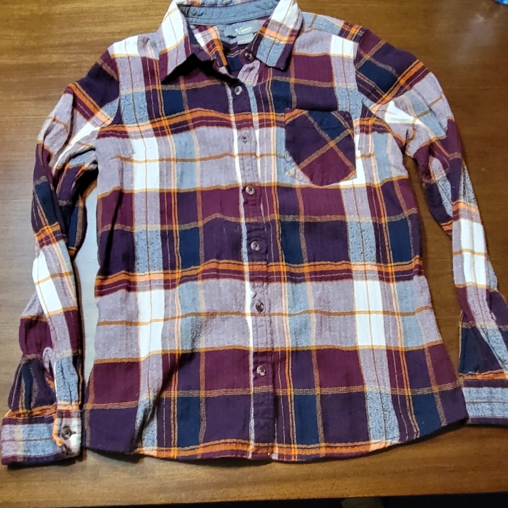 Natural Reflections Long-Sleeve Brushed Flannel Shirt NWOT